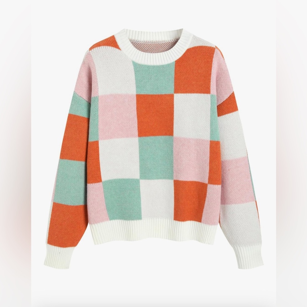 ZAFUL Colorful Checkered Women's Sweater
